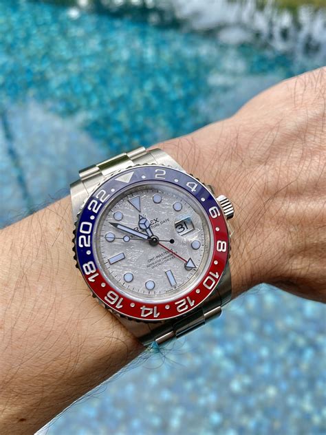 rolex gmt master 2 meteorite price|rolex meteorite dial for sale.